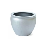 Ceramic Plant Pot Size 18×15.9 cm Silver color Round Shape