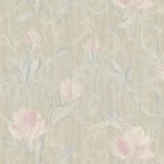 Floral Wall Cover, Beige Color, Size 10m×1.06m, Model 83072 