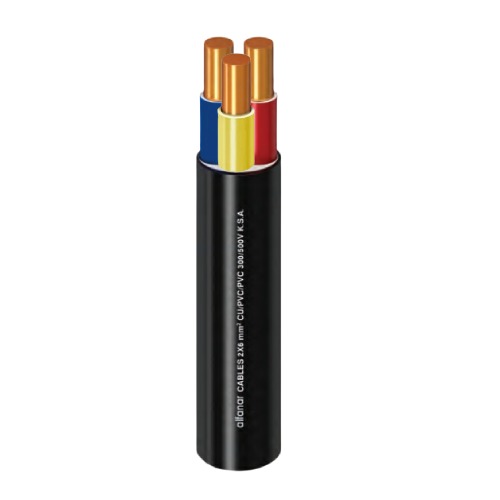 Multicore Cable Solid Copper Three Cores 2.5 mm² 600/1000 Volt 1000m Black | Al Fanar