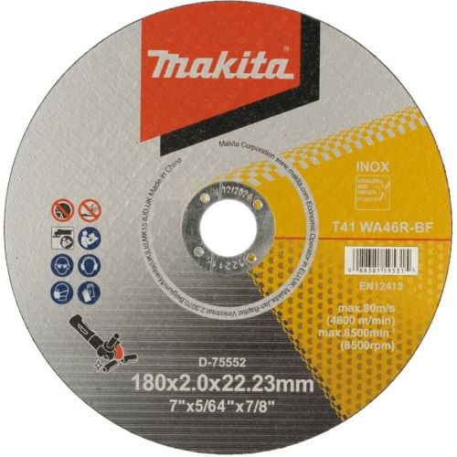 Depressed Center Cutting Disc 180x2x22 mm, WA46R Grit, Makita D-75552 | ARAB PROS COMPANY