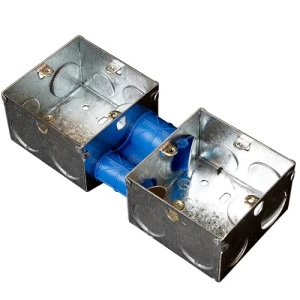 2 Module Box Galvanized Steel 7x7x4.7 cm Thickness 0.9 mm | Alrouf for electrical accessories manufacturer