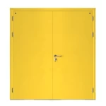Fire door SFFECO Cold rolled steel   without Window  Model SF/DD  Double Door leaf size 1900×1950    mm  Color Yellow