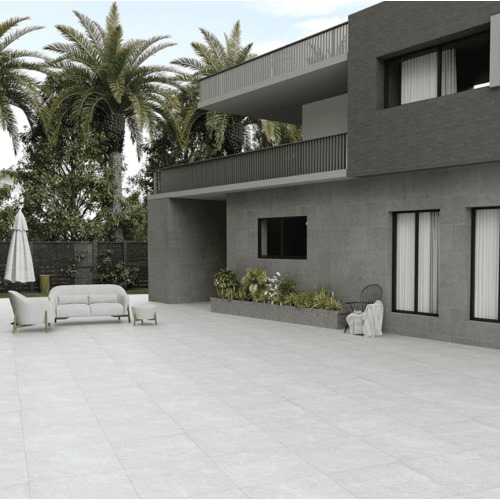 Outdoor Ceramic Flooring 60x60x1.5 cm Light Gray Matte | Saudi Ceramics