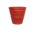 حوض زرع بلاستيك بيضاوي وسط الزامل مصنوع من  البولي ايثلين اللون  طوبي