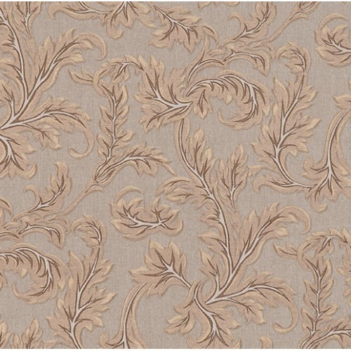 Italian Wallpaper Leaf-Patterned 10m x 1.06m Dark Beige | Balbaid Decor Company