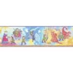 German wall covering for youth and children, size 10 m x 0.53 m, blue and yellow color, model 297805 