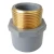 PVC Plastic Male Adapter with Brass Insert, Size 3 inch Schedule 80 Gray Color | United Gulf Factory 