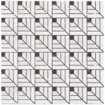 بلاط ارضيات بورسلان لماع مقاس 60 ×60  سم، لون أبيض مع اسود، موديل بونتيسي 