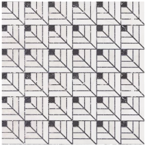 بلاط ارضيات بورسلان لماع مقاس 60 ×60 سم، لون أبيض مع اسود، موديل بونتيسي | شركة ابيات