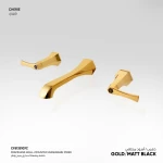 Wall Mixer without Frame Size 9 x 20 cm, Gold with Matt Black