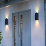 وحدة إنارة حائطية LED للمساحات الخارجية، 7 وات، مقاس16×6 سم، لون اسود