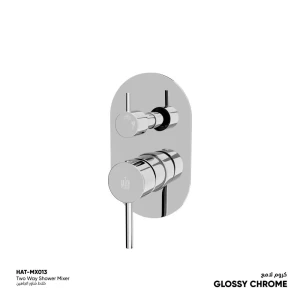 Bi-directional shower mixer 12.4 × 18 × 13 cm, Glossy Chrome color