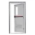 Fire door SFFECO  stainless steel with a rectangular glass window Model SF/SD Single Door leaf size 1950×900   mm  Color Gray