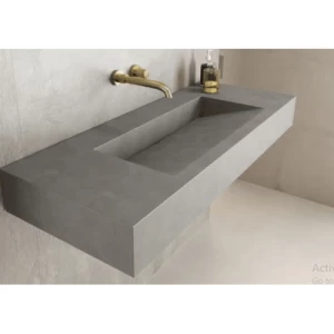 Monoblock Bathroom Washbasin Pozzo Model 101×48×13.8 cm Chrome | Abyat Company