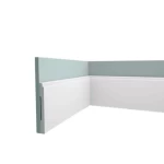 PU Foam Ceiling Decorative Cornices, Size 244x15x1.5 cm, White Color | Zakharef Company