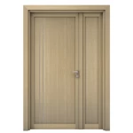 باب ثنائي خشب فاخر بتصميم كلاسيكي، بيج، مقاس 160 × 235 سم، موديل MO2