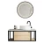 Decorative Wash Basin with Ceramic Prominent basin and LED Mirror, Size 90×50×50 cm