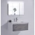 Marble Surface Ceramic Wash Basin Size 80 cm, Light Gray Color with Wooden Cabinet