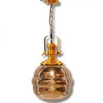 Golden Ceiling Hanging Lamp, 80 cm Wire, 50 cm Length, 30 cm Width