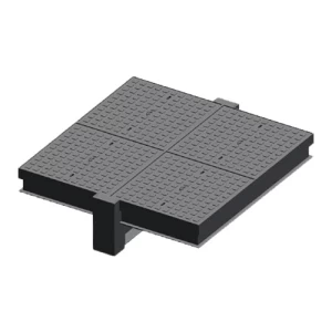 غطاء مانهول متعدد حديد زهر مقاس 1300×1300 mm مستطيل الشكل حمولة 40 طن لون رمادي | سعودي كاست