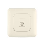 Computer Socket RJ45 Cat 6 with Shutter, 1 Gang, Beige Color, 7x7cm | Spectra
