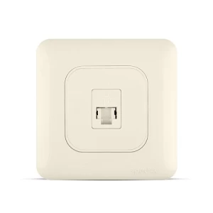 فيش كمبيوتر RJ45 كات 6 مع شتر، مفرد، 7×7 سم، لون بيج | Spectra