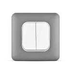 مفتاح انارة كهربائي مزدوج دركسيون 10 أمبير، لون فضي غامق، 7×7 سم، 250 فولت | سبكترا