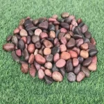 Glossy river decorative stone, red color, 10 kg, size 2-3 cm