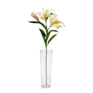 Artificial Lily Flowers Yellow with Green, Height 100 cm | 