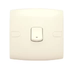 مفتاح كهرباء مفرد ثنائي القطب مع مؤشر ليد 20 امبير ألف كلاسيك الفنار مقاس 7×7 سم اللون بيج 