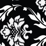 ورق جدران فينيل، تصميم نقشات، مقاس 10 م × 53 سم، لون أسود مع أبيض