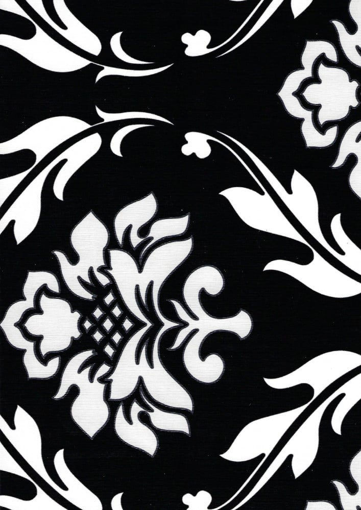 Vinyl Wallpaper Patterned Design 10 m x 53 cm Black with White | Luxury line