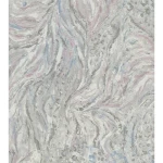 ورق جدران ايطالي لون رمادي مع وردي، طول 10 م، عرض 1.06 م، موديل BM29017