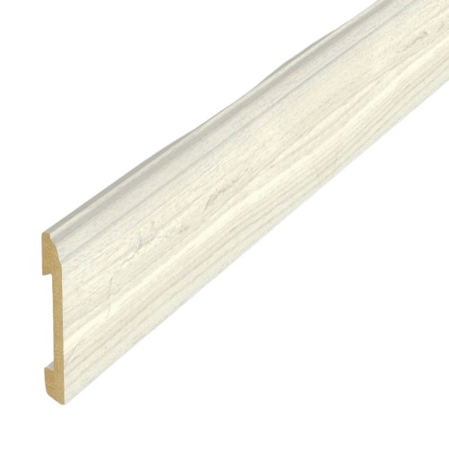 White Vinyl Polystyrene Baseboard 240x8 cm | 7032