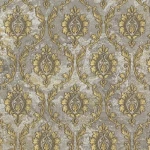 Classic wall decoration, gray and gold color, length 10 m, width 1.06 m, model 83652 