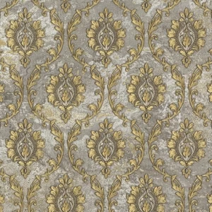 Classic Wallpaper Gray and Gold, 10m x 1.06m, Model 83652 | Balbaid Decor Company