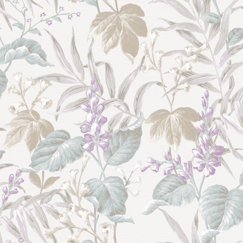 Italian Wallpaper Floral Design 10m x 0.53m Off White, Model 28854 | Balbaid Decor Company