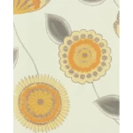 Wall decoration floral design, size 10 m x 0.53 m, beige and orange color, model 20598