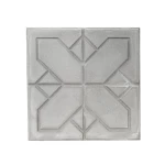 Decorative Cement Floor Panels with Geometric Patterns, Size 40x40 cm, Height 4 cm, Cement Color | Al Sarif Company