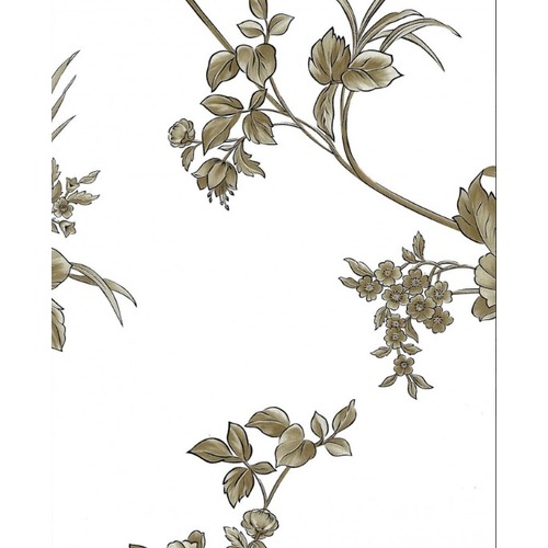 Wallpaper Floral Design 10m×53cm White and Brown Roses | Luxury line