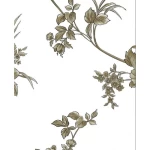 Wallpaper, Floral Design, White and brown roses Color, Size 10m×53cm