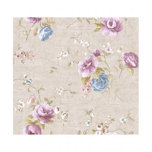 Floral Wallpaper Beige 10 m x 0.53 m, Model FF51209 | Balbaid Decor Company