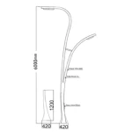 Double arm street lighting pole length 6 m, thickness 3 mm base 1200 mm
