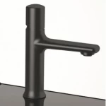 Italian Automatic Bathroom Washbasin Mixer, Brass , Black Color, Short