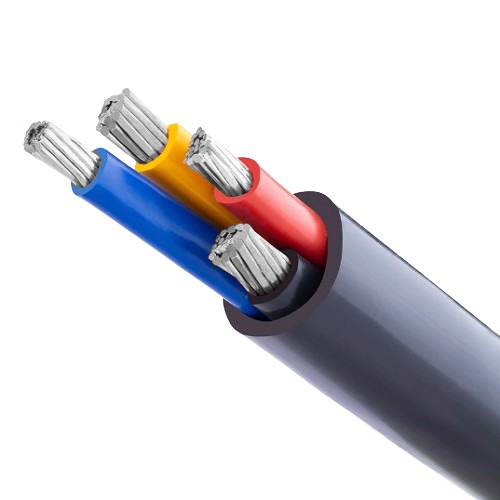 كابل 35 مم 0.6/1 كيلو فولت، 4 خطوط ألومنيوم مجدول، AL/XLPE/PVC، طول 1000 متر | بحرة للكابلات