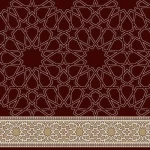 موكيت مساجد مزخرف، صوف هت ست، نقشة إسلامية، لون احمر مع بيج، موديل الملتزم