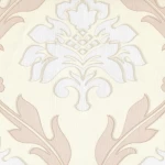 ورق جدران فينيل، تصميم نقشات، مقاس 10 م × 53 سم، لون بيج مع أبيض وبني  