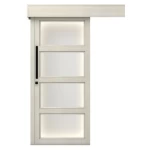 أبواب بريميوم سحاب خشبية بتصميم فاخر، لون رمادي فاتح، مقاس 160 × 235 سم، موديل GPR01