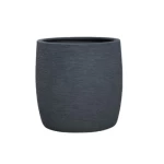 Grey Fiberglass Planter, Diameter 44, Height 44cm.