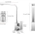 Modern Square Kitchen Washbasin Mixer 31cm, Chrome | Albayt Alaniq Sanitary Tools - Image 2